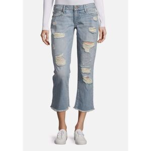 Light Wash Distressed Crop Women's Jeans